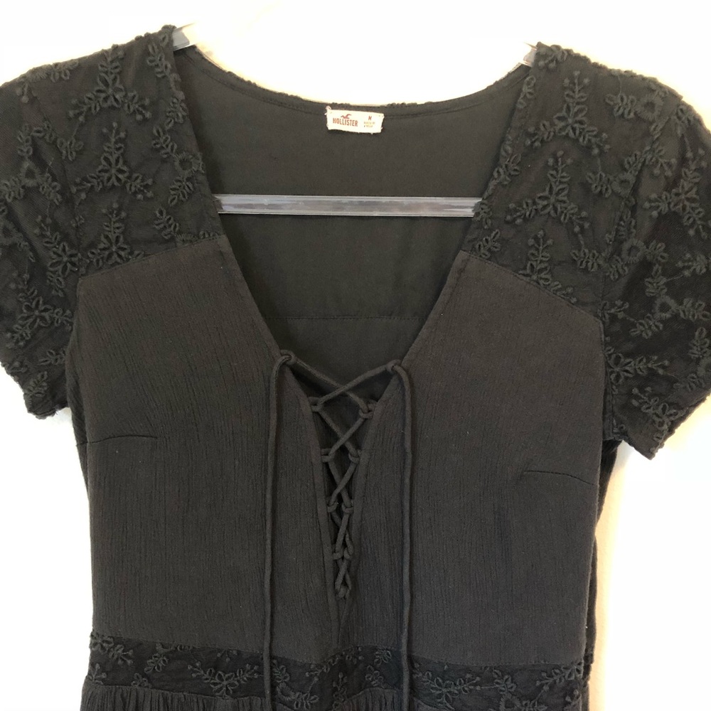 Hollister - Black lace detail dress size: M